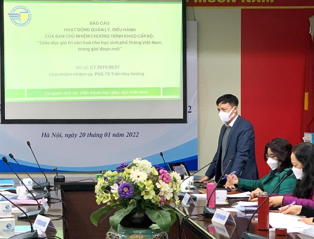 Nghiệm thu cơ sở đề tài KH&CN cấp Bộ “Giáo dục giá trị văn hóa cho học sinh phổ thông Việt Nam trong giai đoạn mới”
